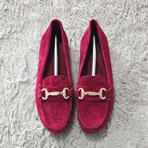 Cynthia Rowley wine red Suede Loafers size 9.5